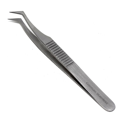 A2Z Scilab Volume Eyelash Lash Semi Angled Fine Point Tweezer Ridged Grip A2Z-ZR308